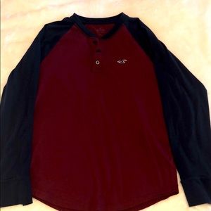 Maroon/dark blue long sleeve shirt